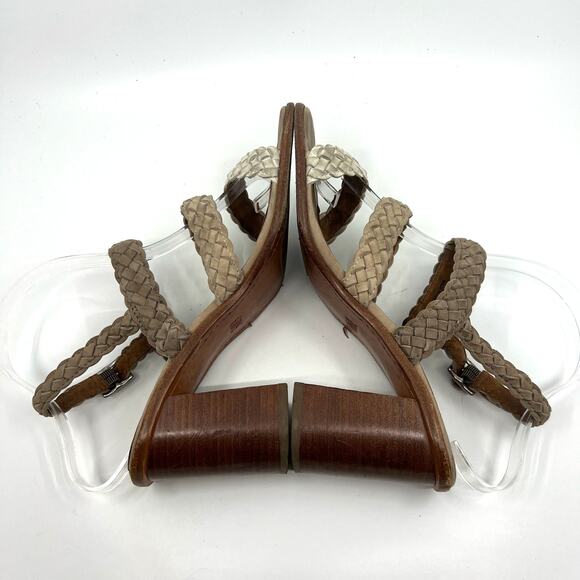 FRYE Amy Braided Leather Block Heeled Sandals Women's 9 US - Picture 7 of 9